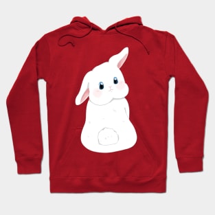 claude the White Rabbit looking back | Bunniesmee Year of Rabbit Hoodie